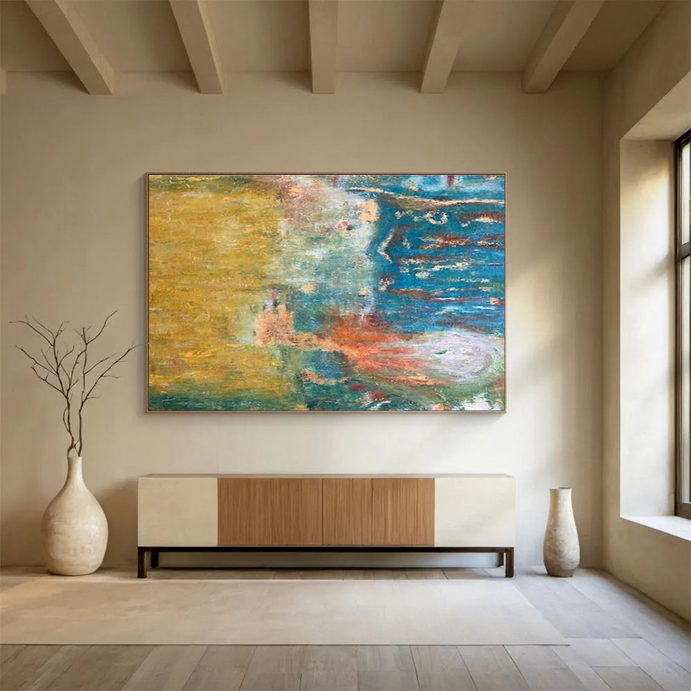 Customized Large-Scale Abstract Hand Painting for Subterranean Aquarium Air Quality Control Facility DLZ3105
