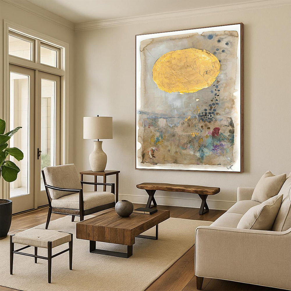 Gigantic Custom Hand-Painted Abstract Canvas for Vertical Farming Facilities  DLZ0079