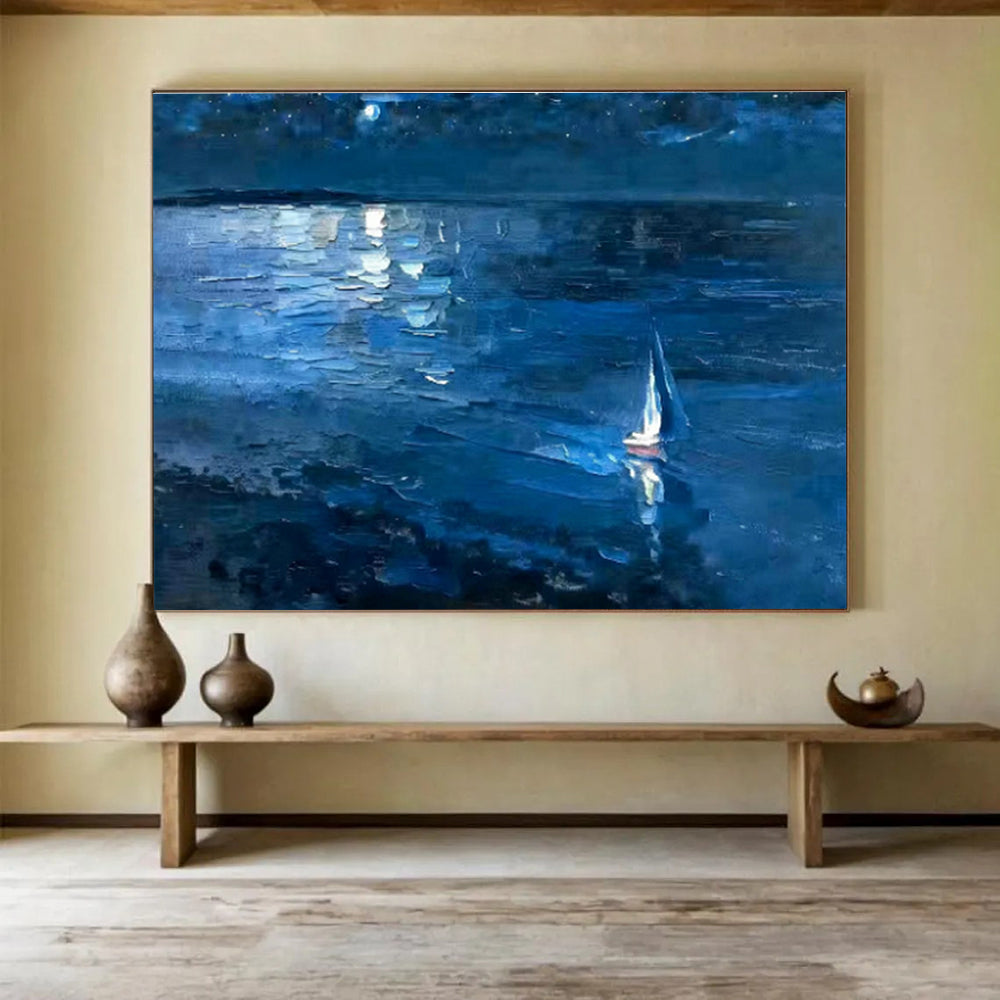 Customizable Yacht-Deck Giant Abstract Hand Painting