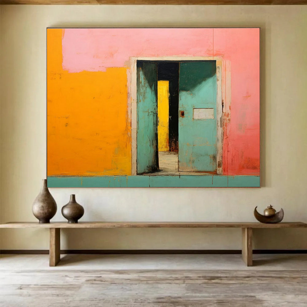 Custom Giant Abstract Hand Painting for Vertical Urban Aquarium Breeding Facility DLZ3025