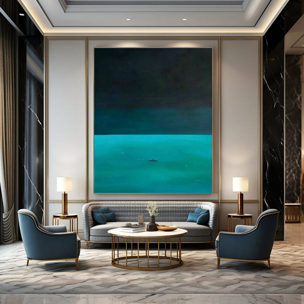 Striking Large Custom Hand-Painted Abstract Art - Artistic Innovation for Artificial Intelligence Research Centers  DLZ0293
