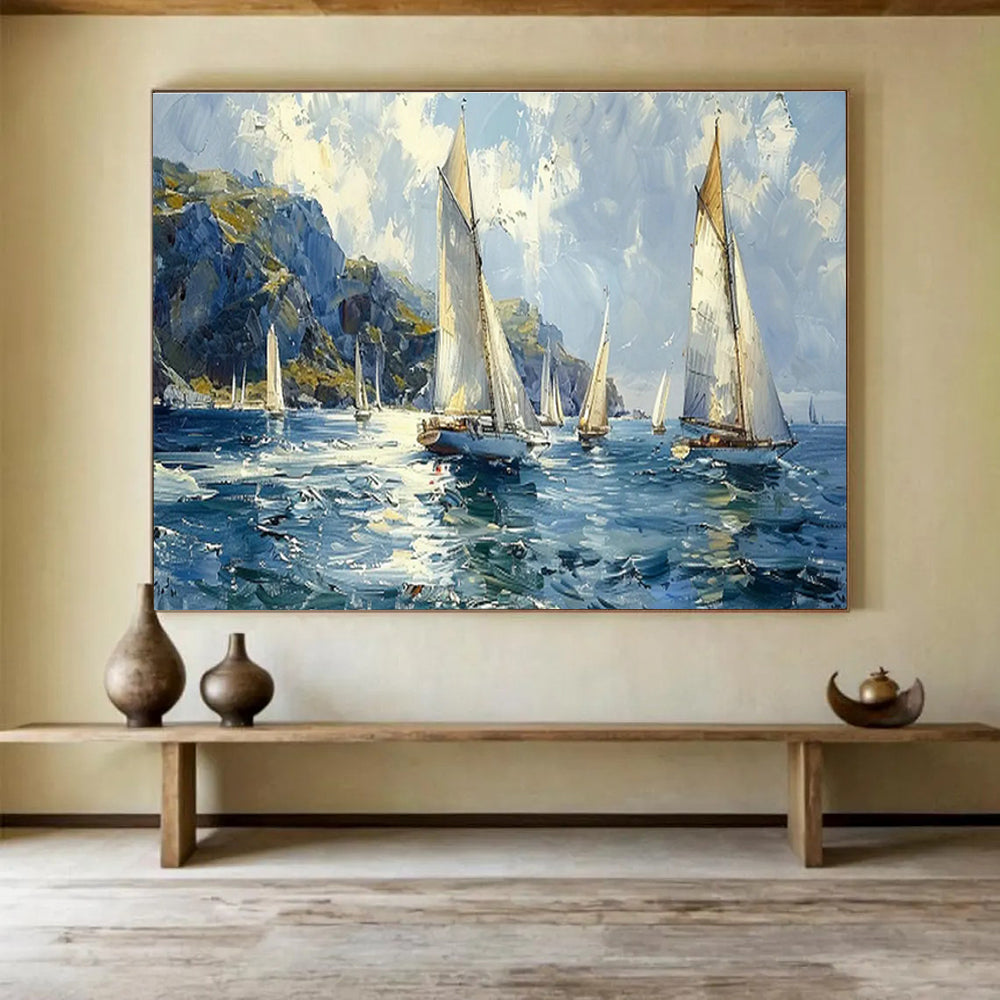 Large Custom Abstract Hand-Painted Art for Underwater Seismic Monitoring Station DLZ3053