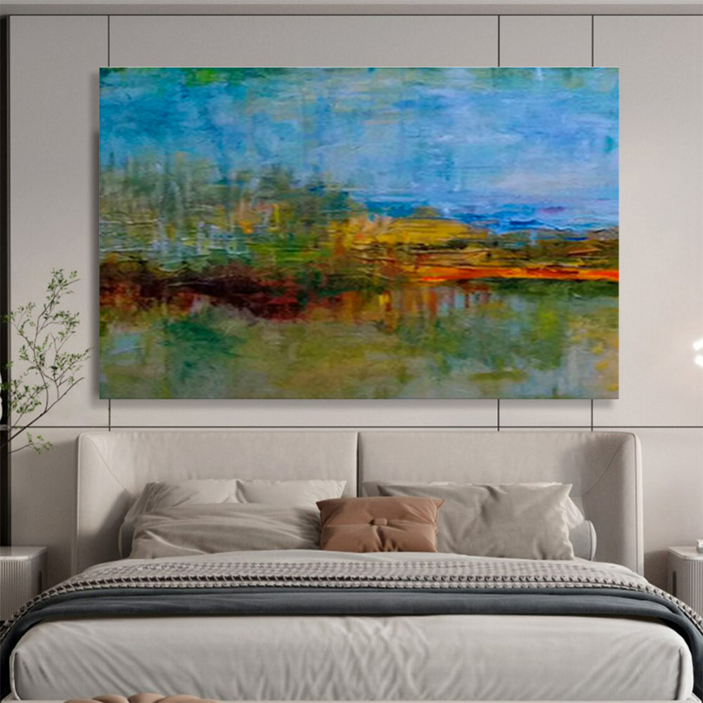 Large Custom Abstract Hand-Painted Art for Veterinary Wellness Spa DLZ2774