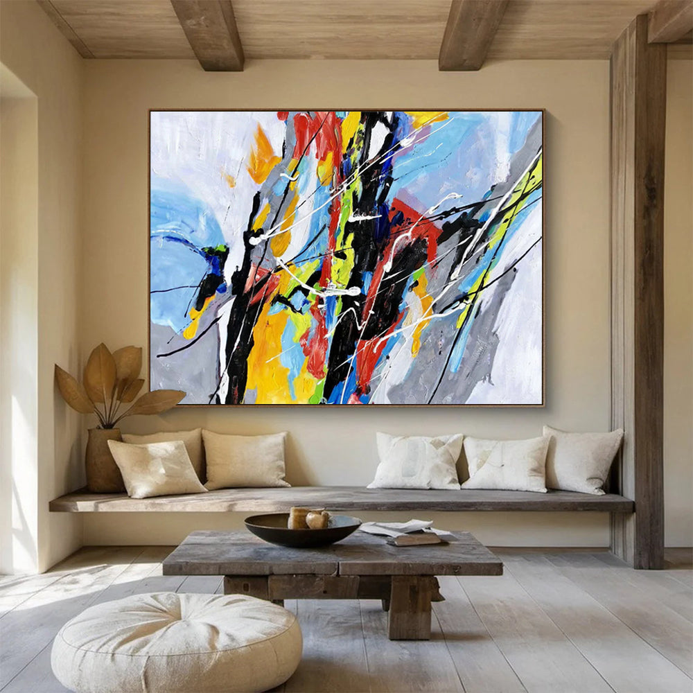Bespoke Vertical Fashion Hub Oversized Abstract Hand-Painted Art DLZ2549