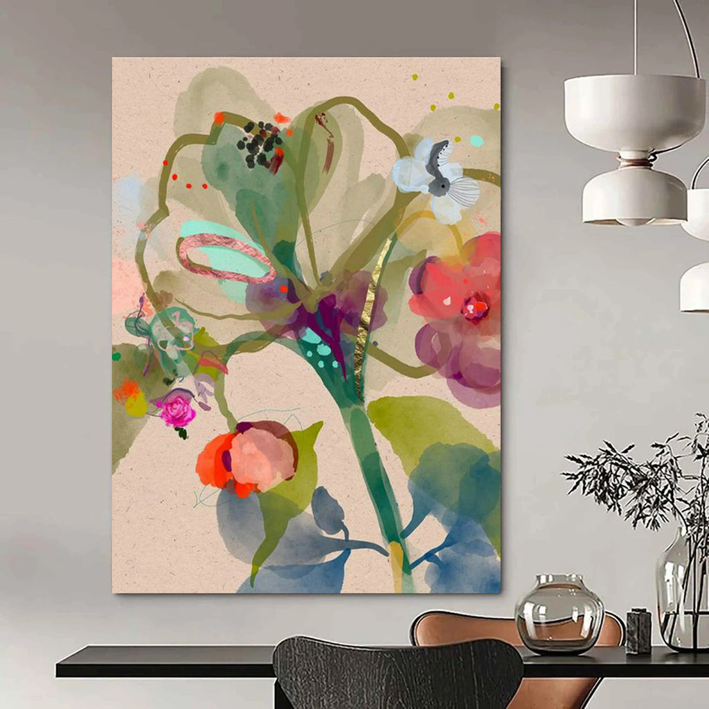 Jumbo Custom Hand-Painted Abstract Wall Art for Artisanal Cheese-Making Workshops  DLZ0083
