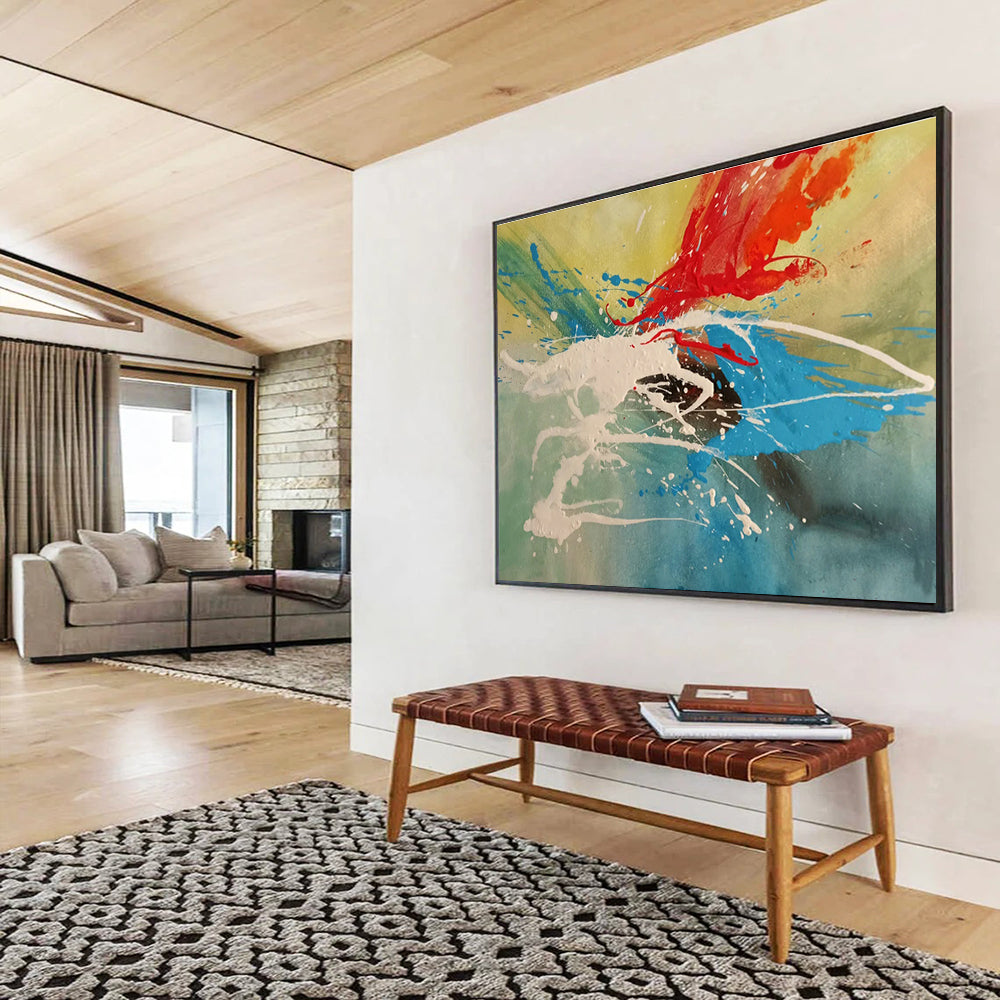 Hand-Painted Large Abstract Artwork, Minimalist Style for Modern Homes DLZ3227