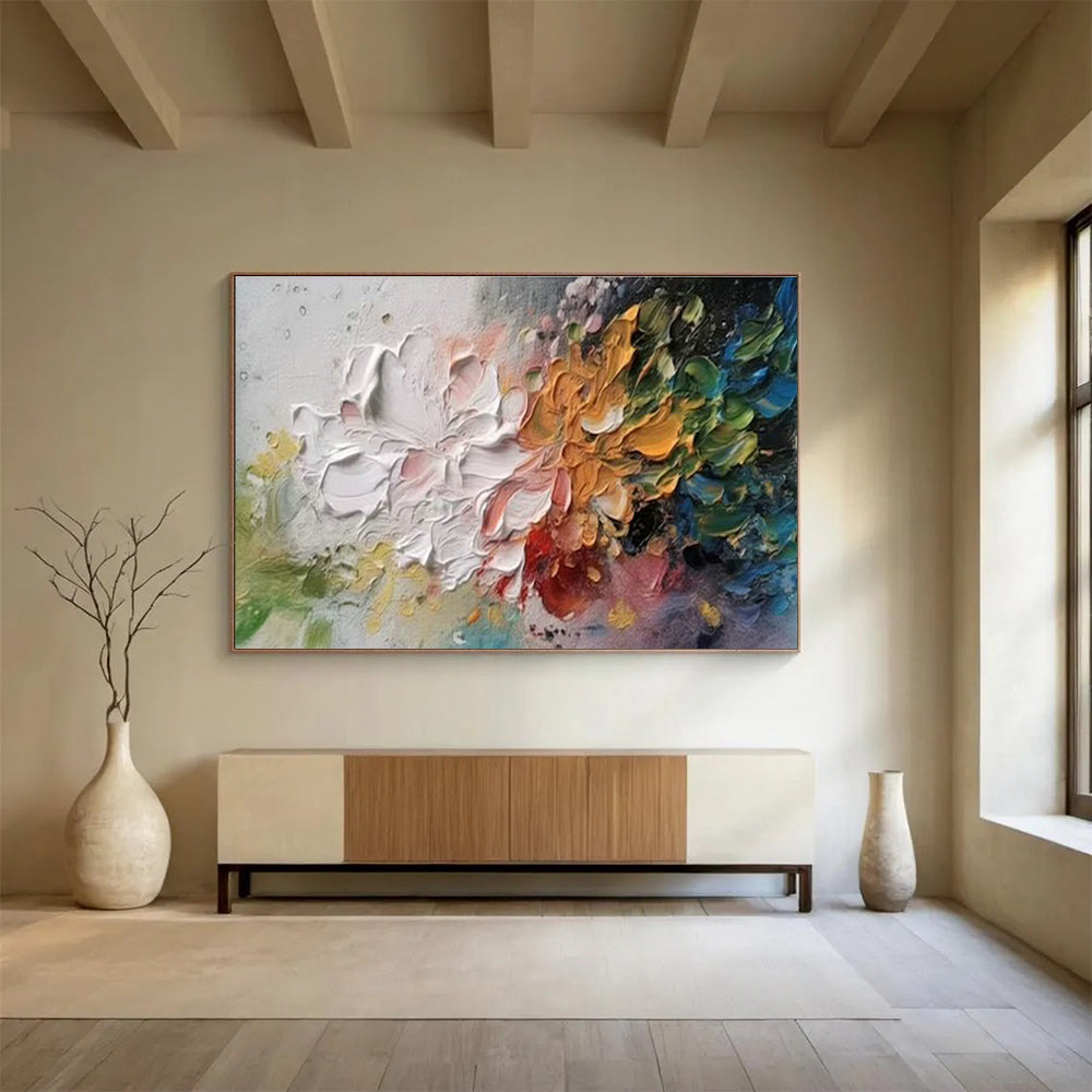 Oversized Custom Hand-Painted Abstract Art for Antarctic Marine Mammal Population Modeling Lab DLZ3084