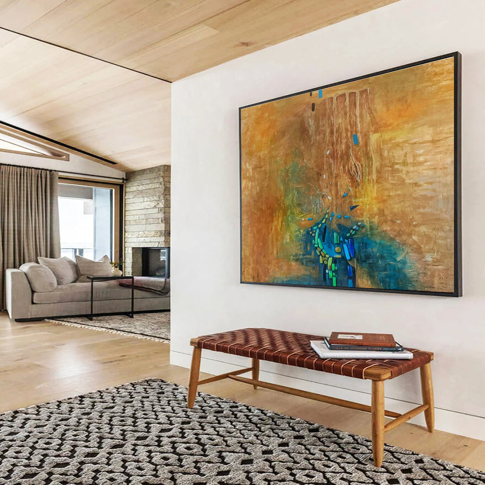 Oversized Custom Abstract Hand Painting for Acupuncture Clinic DLZ2772