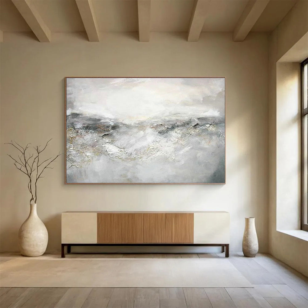 Customized Large Abstract Hand Painting for Hydroelectric Dam Monitoring Station DLZ2825