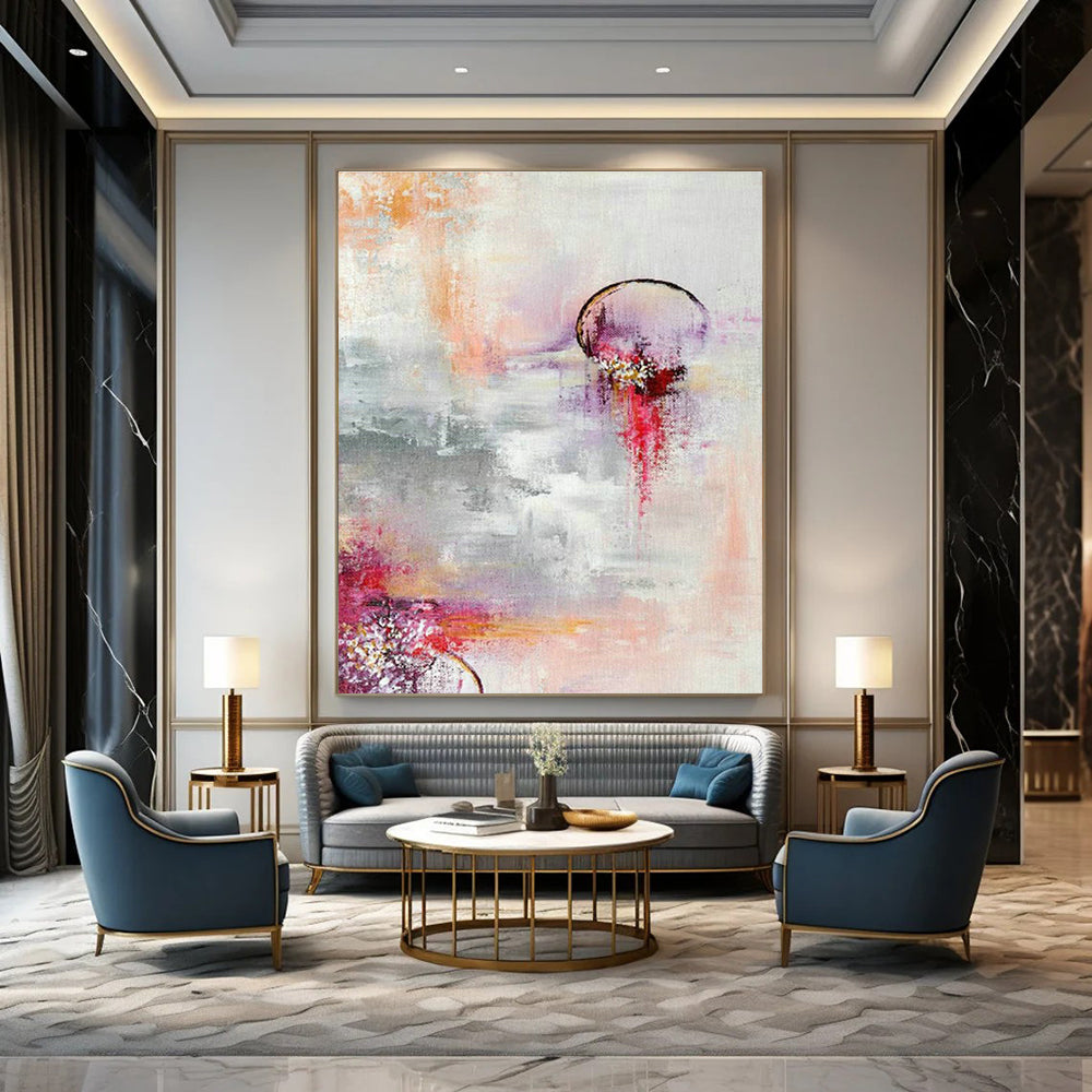 Extra Wide Custom Hand-Painted Abstract Painting for Vintage Typewriter Collectors' Clubs  DLZ0038