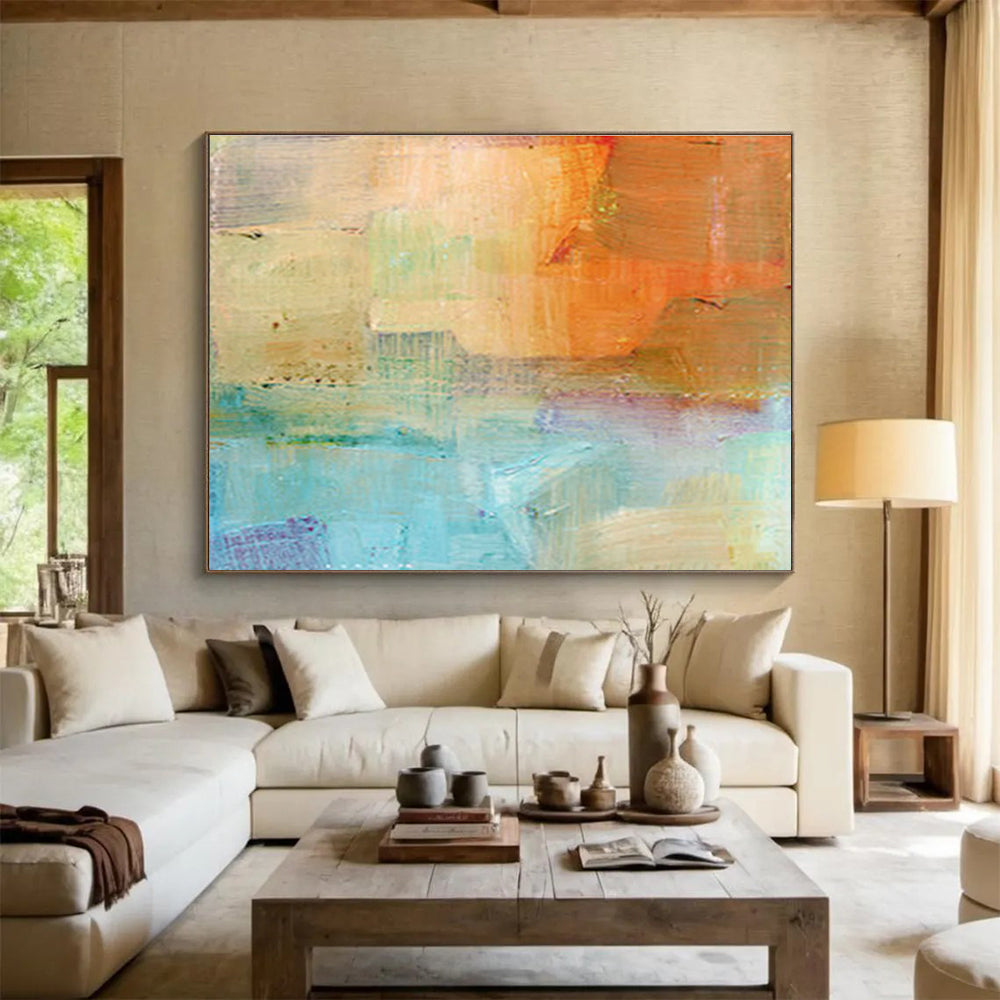 Customized Large Abstract Hand Painting for Substance Abuse Rehabilitation Center DLZ2785