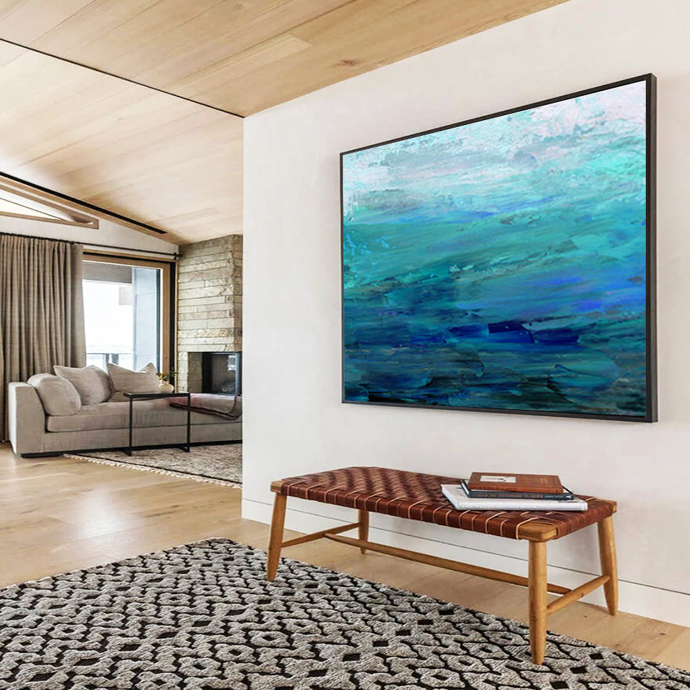 Oversized Custom Hand-Painted Abstract Art for Medical Transcription Service Office DLZ2776