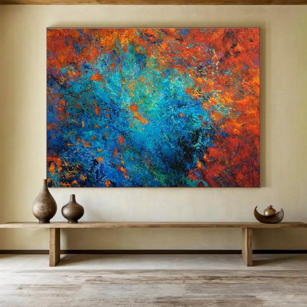 Large-Size Custom Hand-Painted Abstract Painting for Urban Vertical Farming Crop Nutrition Optimization Lab DLZ3107