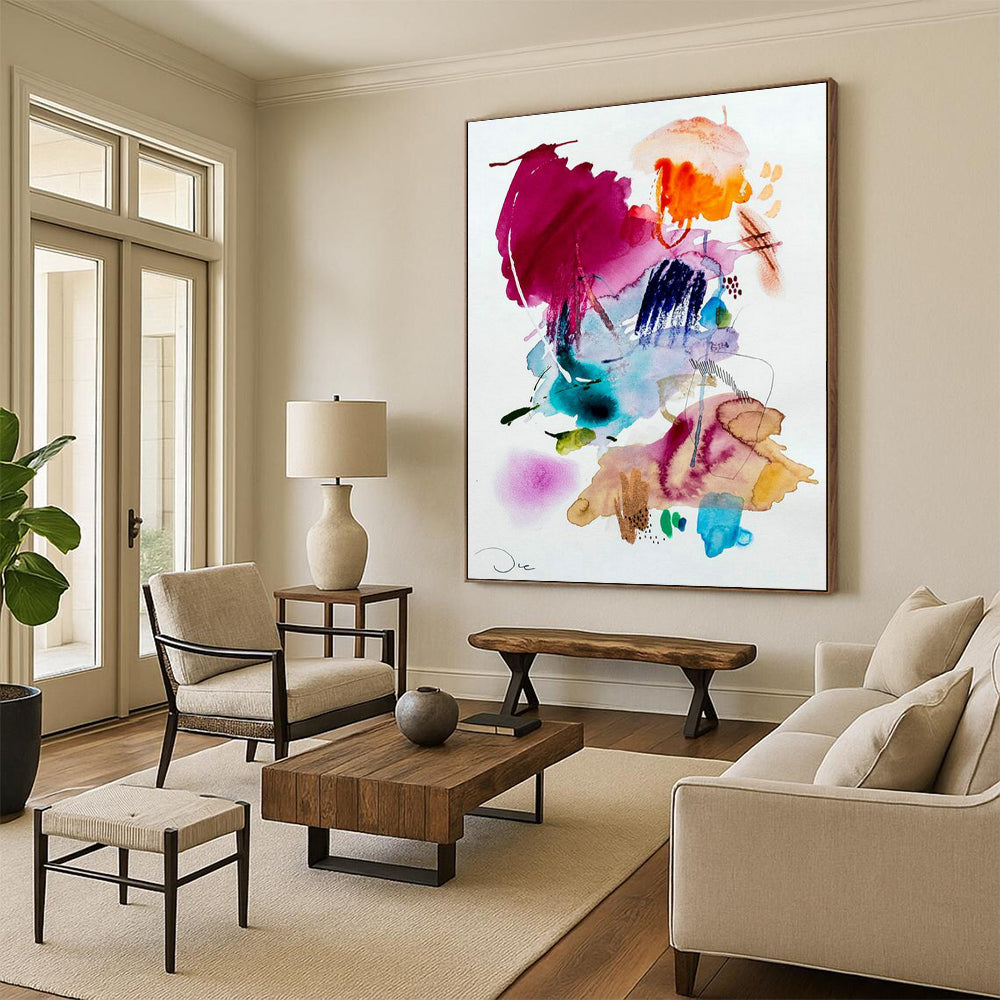Colossal Custom Hand-Painted Abstract Art for Virtual Event Production Studios  DLZ0086