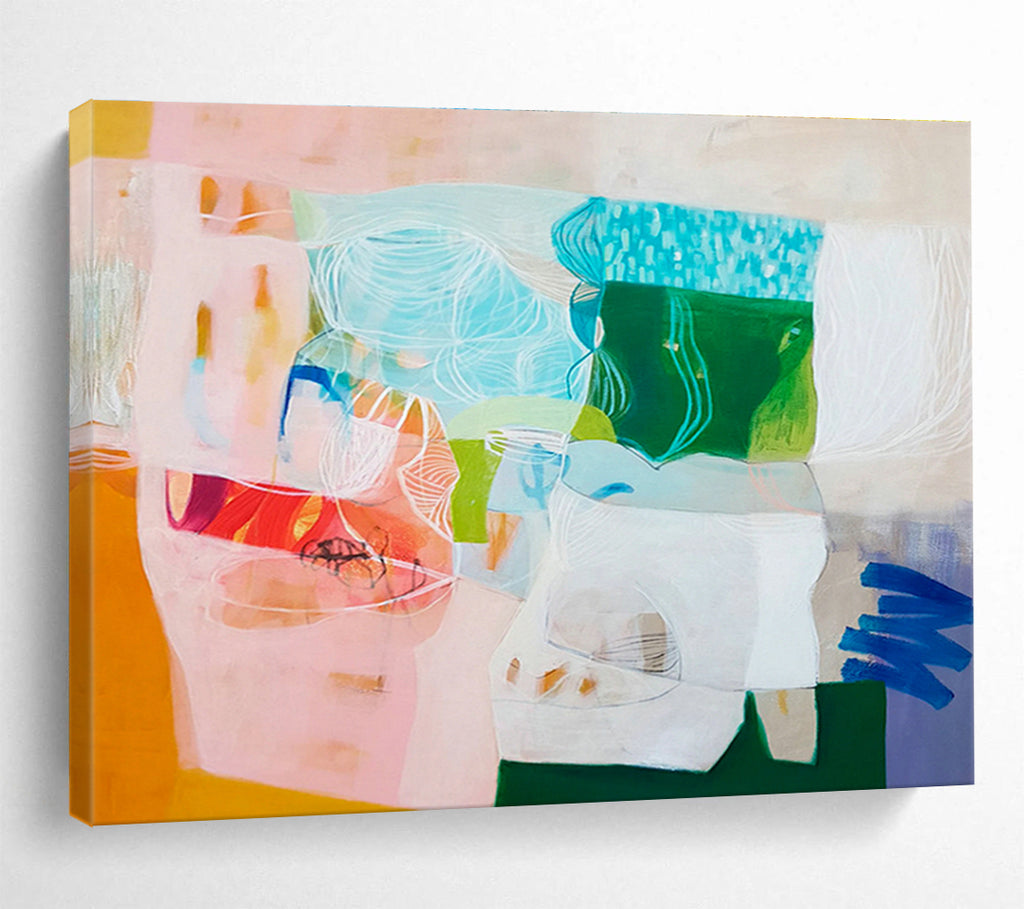 Luminous Resin Custom Hand-Painted Abstract for Nightclub Visual Installations