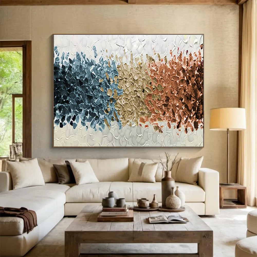 Oversized Custom Abstract Hand Painting for Arctic Freshwater Lake Eutrophication Research Station DLZ3075