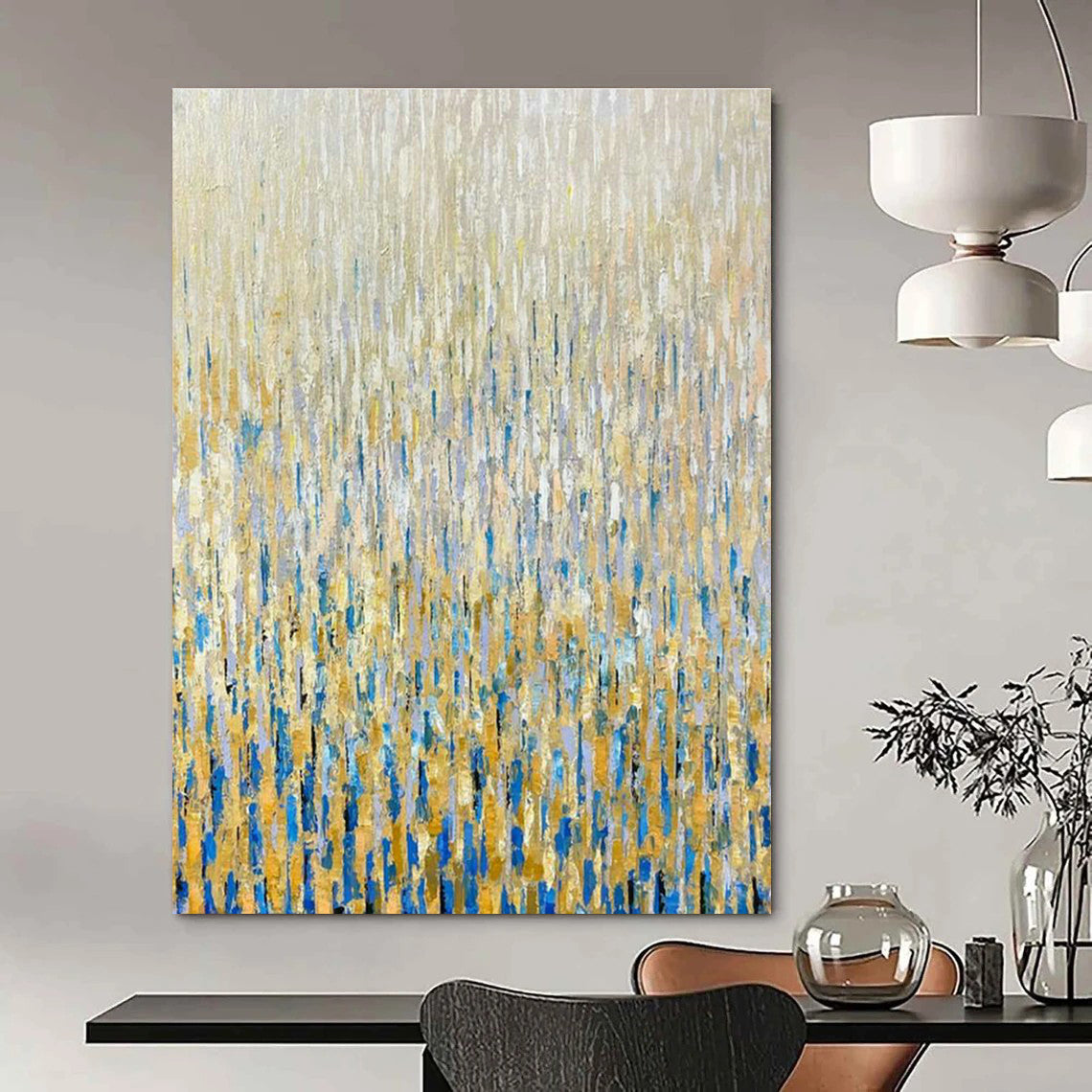 Grandiose Custom Hand-Painted Abstract Painting - Artistic Elegance for Classical Music Recital Halls  DLZ0295