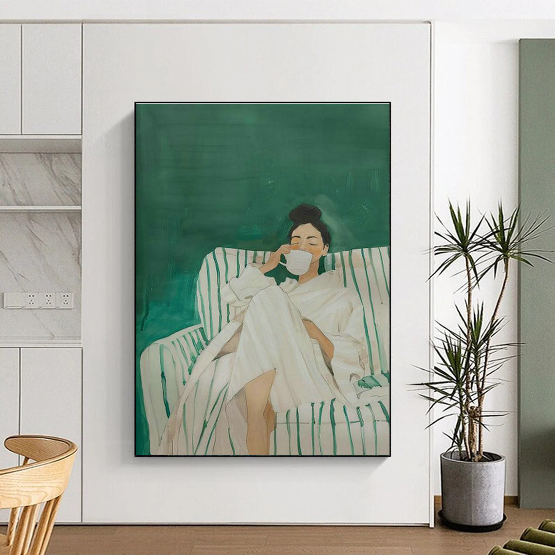 Gigantic Custom Hand-Painted Abstract Canvas - Avant-Garde Statement for Experimental Art Galleries  DLZ0215