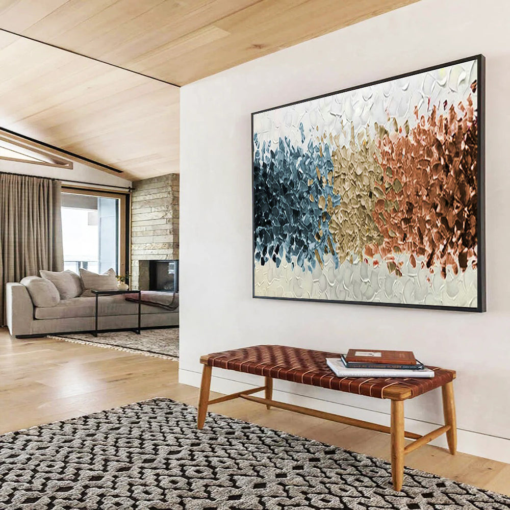 Oversized Custom Abstract Hand Painting for Arctic Freshwater Lake Eutrophication Research Station DLZ3075