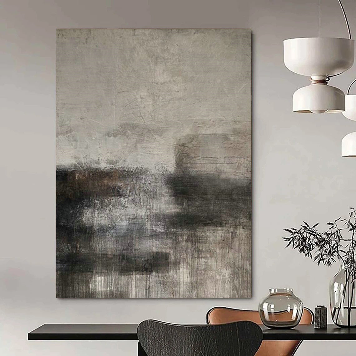 Immense Large-Scale Custom Hand-Painted Abstract Canvas - Inspiring Decor for Language Learning Centers  DLZ0194