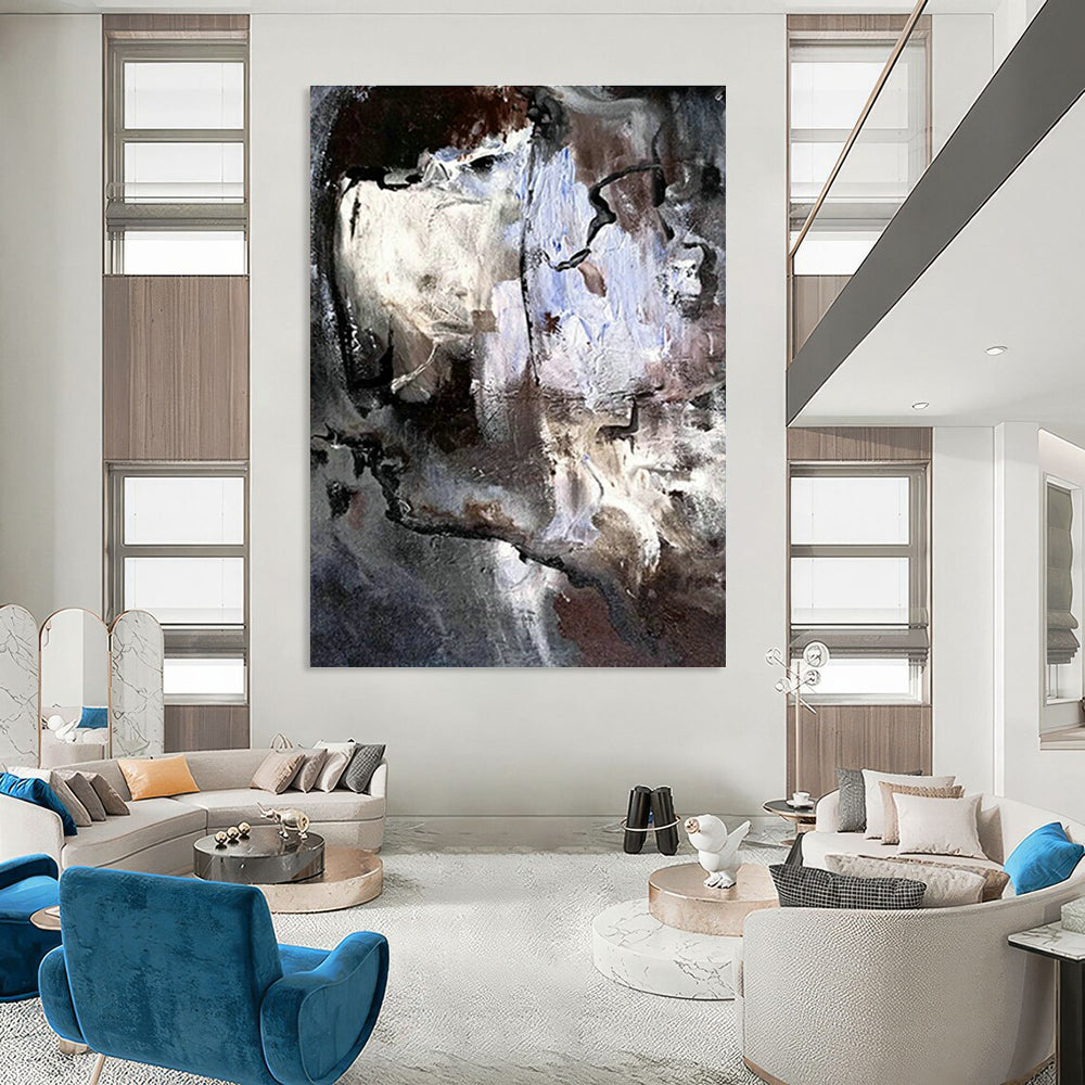 Extra Large Custom Hand-Painted Abstract Canvas for Traditional Native American Pottery Studios  DLZ0048