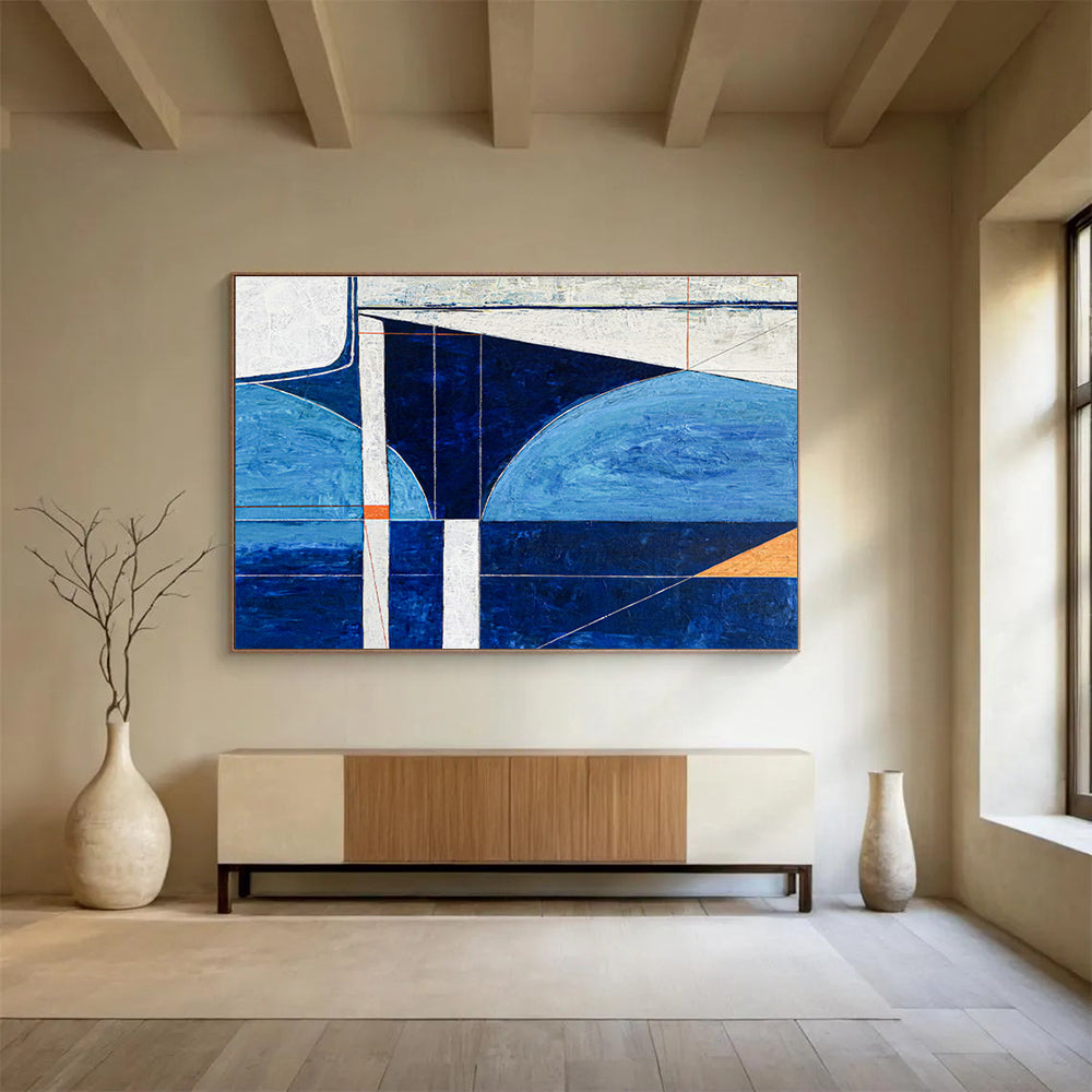 Large-Size Custom Abstract Hand Painting for Mangrove Swamp Eco-Lodge Reception DLZ2924