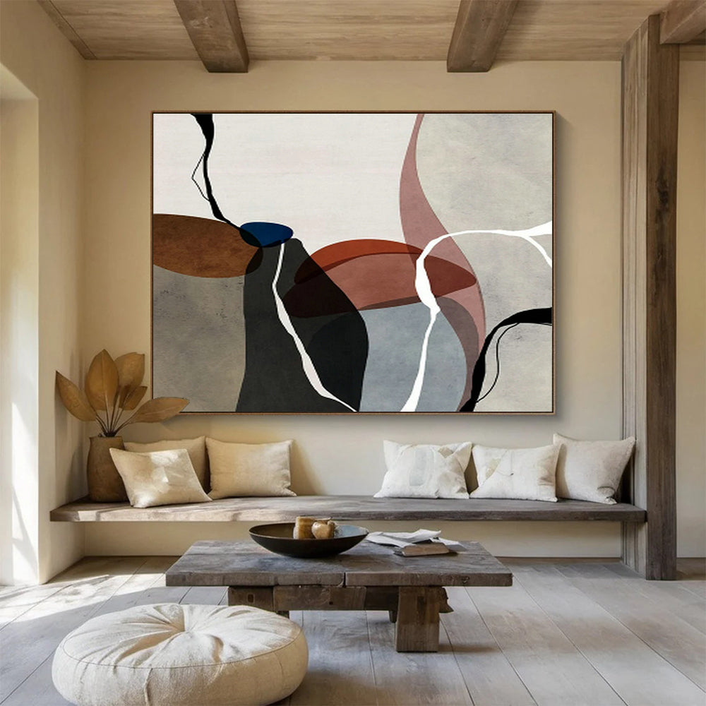 Custom-Made Giant Abstract Hand Painting for Corporate Training Center DLZ2742