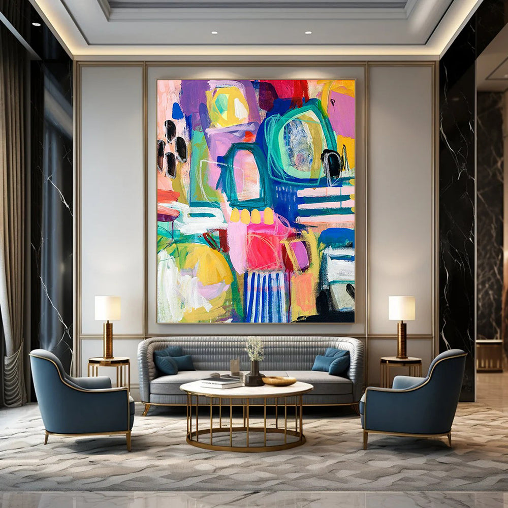 Massive Custom Hand-Painted Abstract Canvas for Drone Photography Studios  DLZ0093