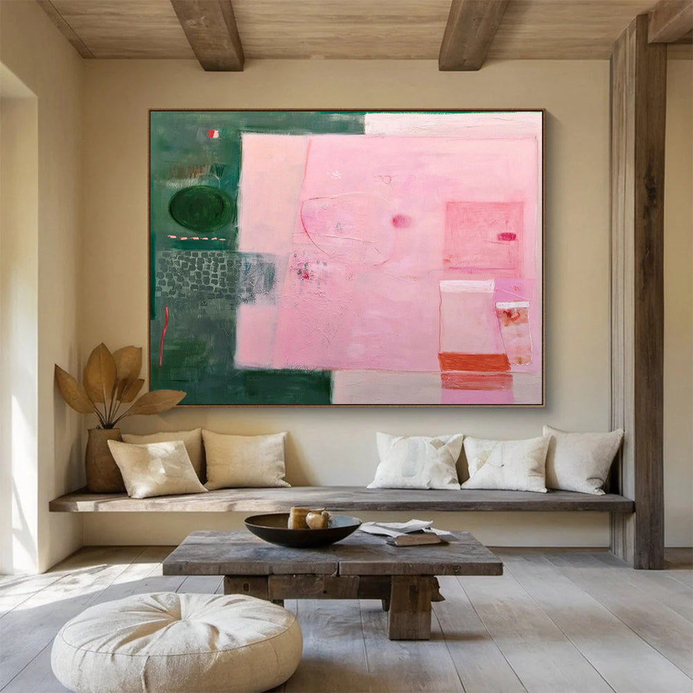 Solar-Powered LED Backlit Custom Hand-Painted Abstract for Modern Corridors
