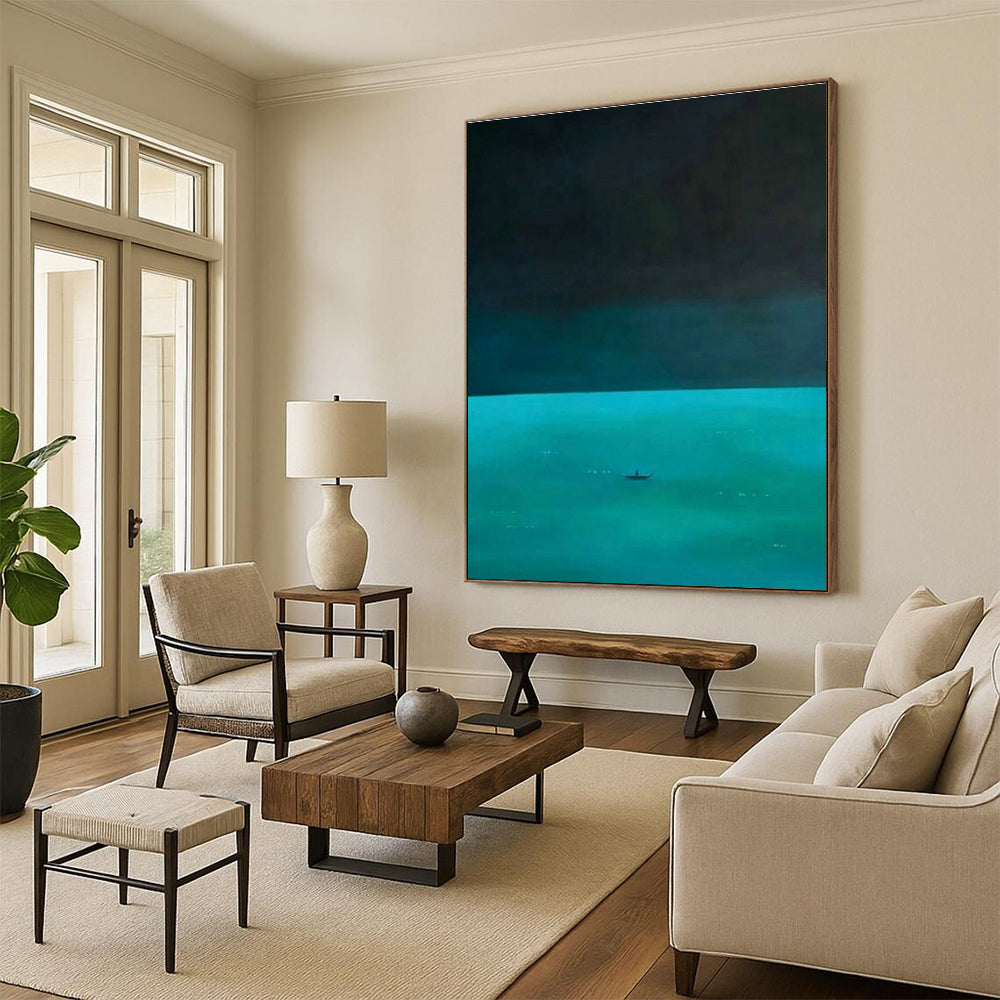 Striking Large Custom Hand-Painted Abstract Art - Artistic Innovation for Artificial Intelligence Research Centers  DLZ0293