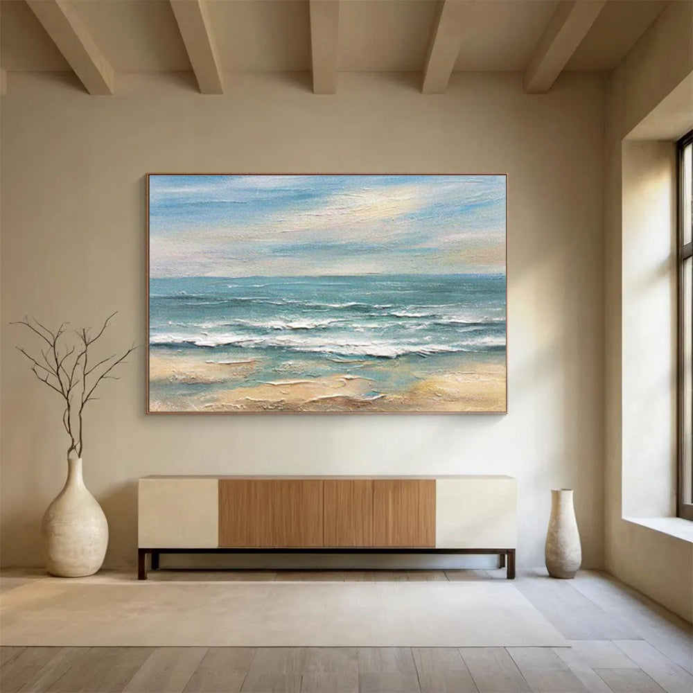 Oversized Custom Hand-Painted Abstract Art for Beachfront Conference Center DLZ2914