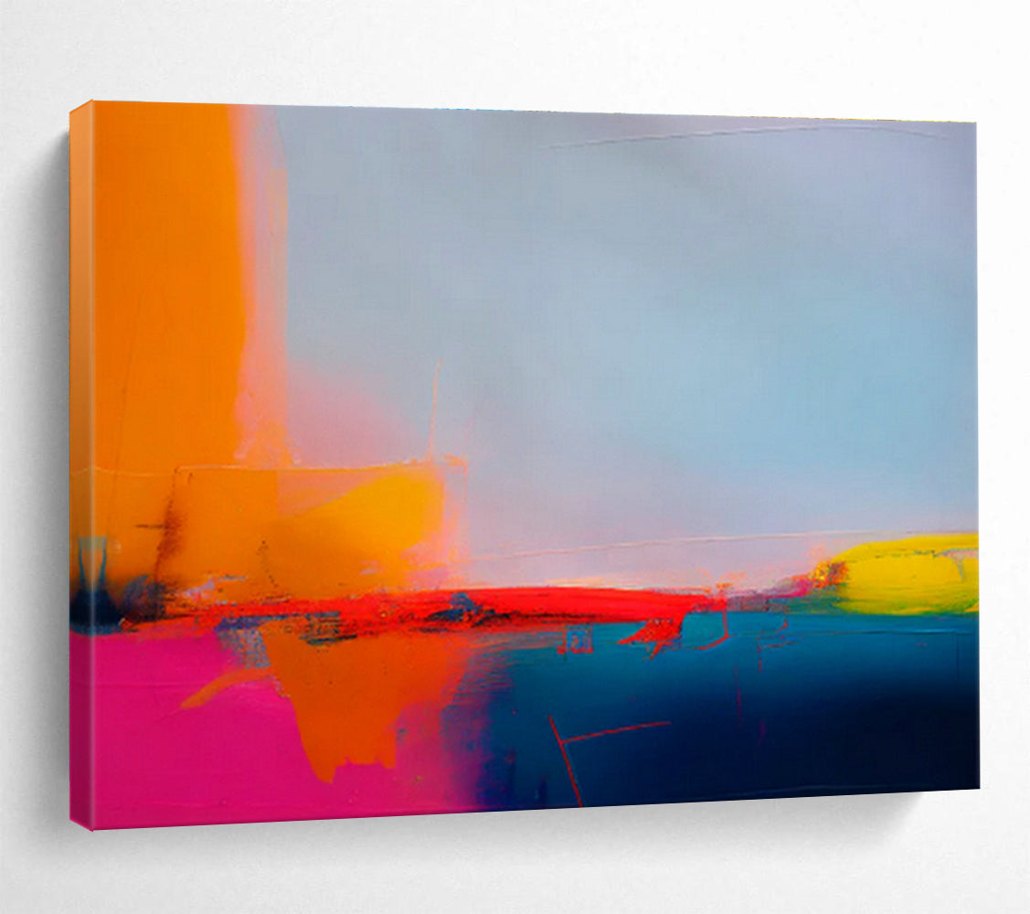 Customized Large Abstract Hand Painting for Volcanic Activity Monitoring Station Command Center DLZ2867