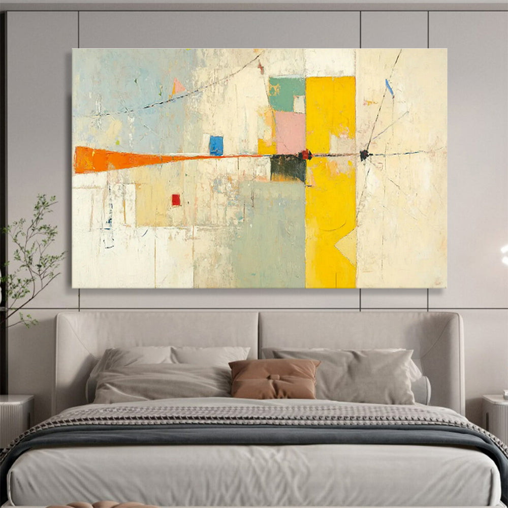 Customized Large Abstract Hand Painting for Subterranean Wastewater Treatment Plant Control Room DLZ2998