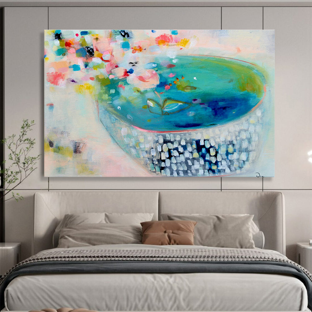 Concrete Base Custom Hand-Painted Abstract for Urban Art Galleries