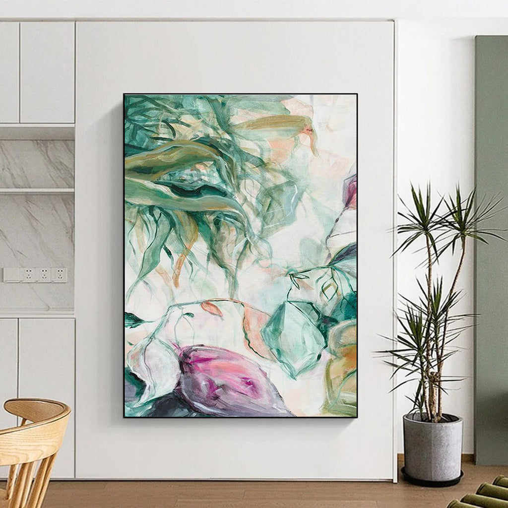 Large-Scale Custom Hand-Painted Abstract Painting - Creative Decoration for Training Institutions  DLZ0141