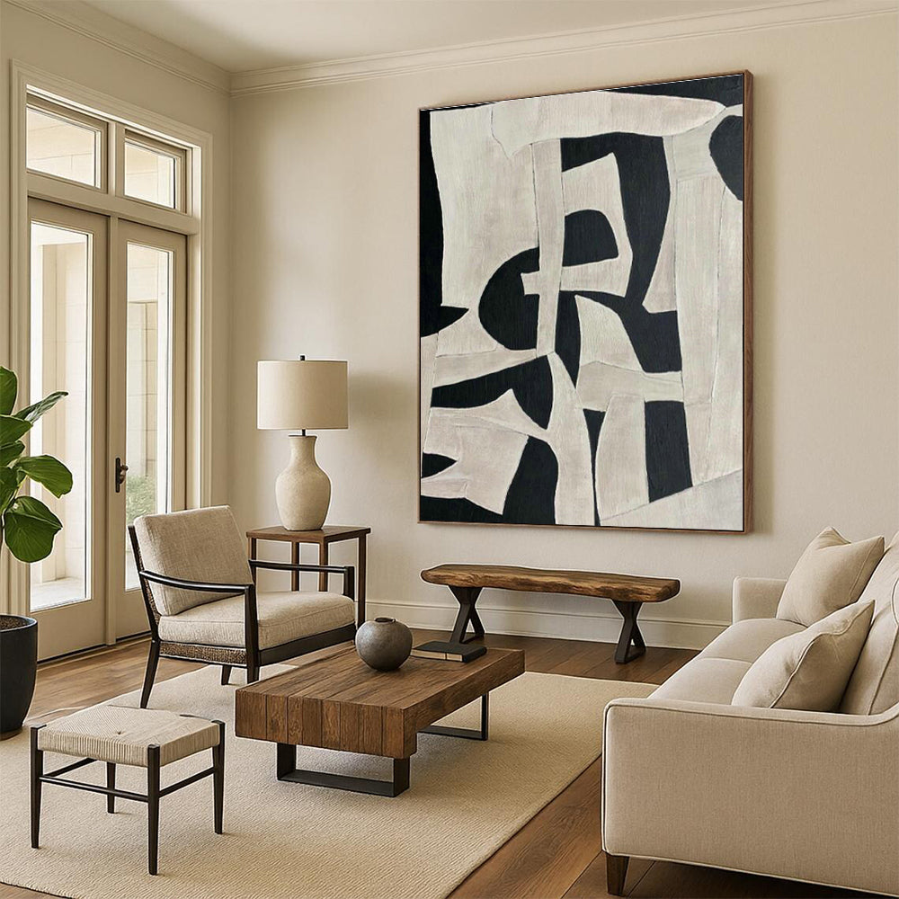 Vast Large-Scale Custom Hand-Painted Abstract Painting - Zen Ambiance for Meditation Centers  DLZ0219