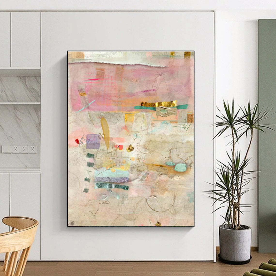 Extra Wide Custom Handmade Abstract Painting for Urban Beekeeping Hubs  DLZ0084