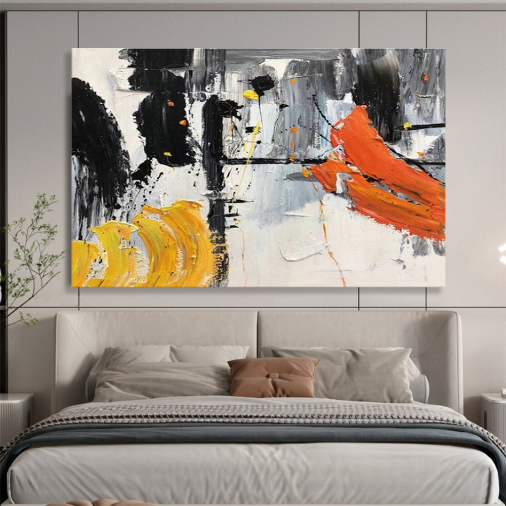 Bespoke Vertical Sports Arena Oversized Abstract Hand-Painted Art DLZ2571