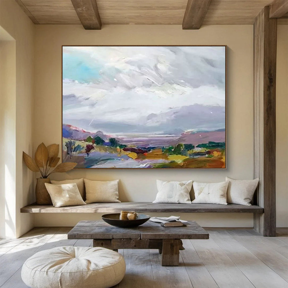 Large-Size Custom Abstract Hand Painting for Battery Energy Storage Facility Control Room DLZ2826