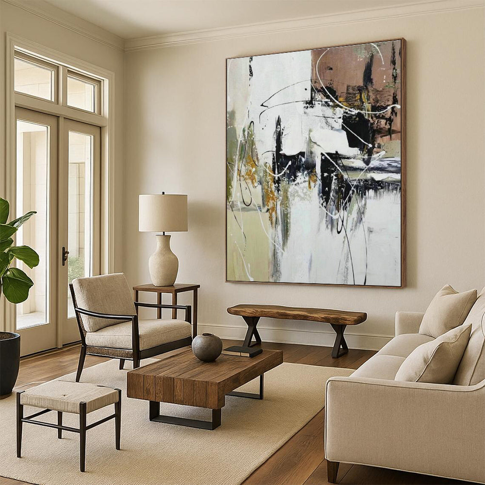 Grand Custom Hand-Painted Abstract Artwork - Artistic Prestige for High-End Wine Auctions  DLZ0320