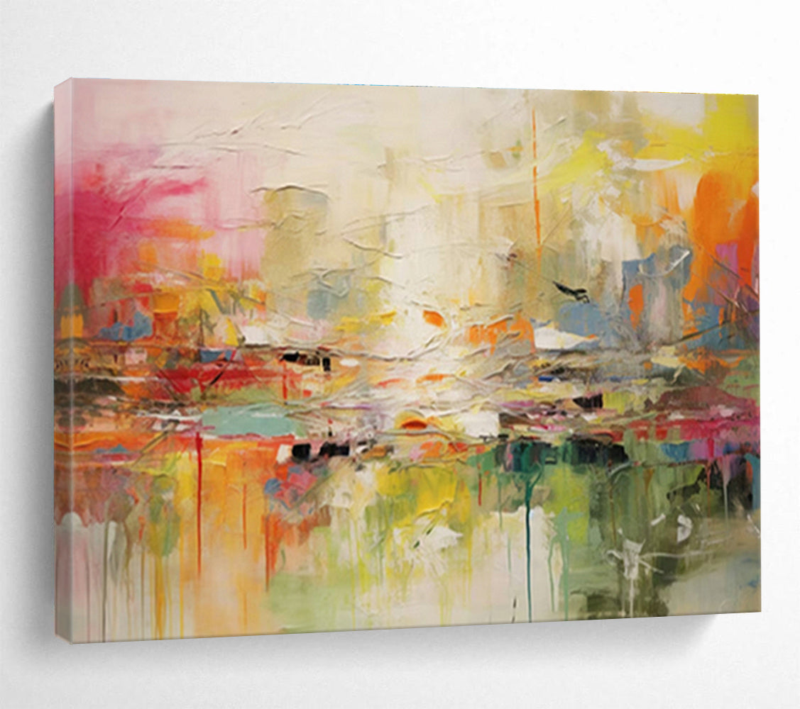 Customized Large Abstract Hand Painting for Antarctic Marine Microbial Ecology Research Base DLZ3072