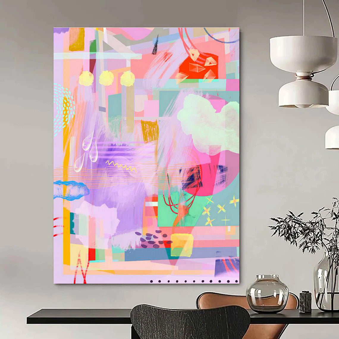 Vast Custom Hand-Painted Abstract Painting - Inviting Aura for Bookstores  DLZ0168