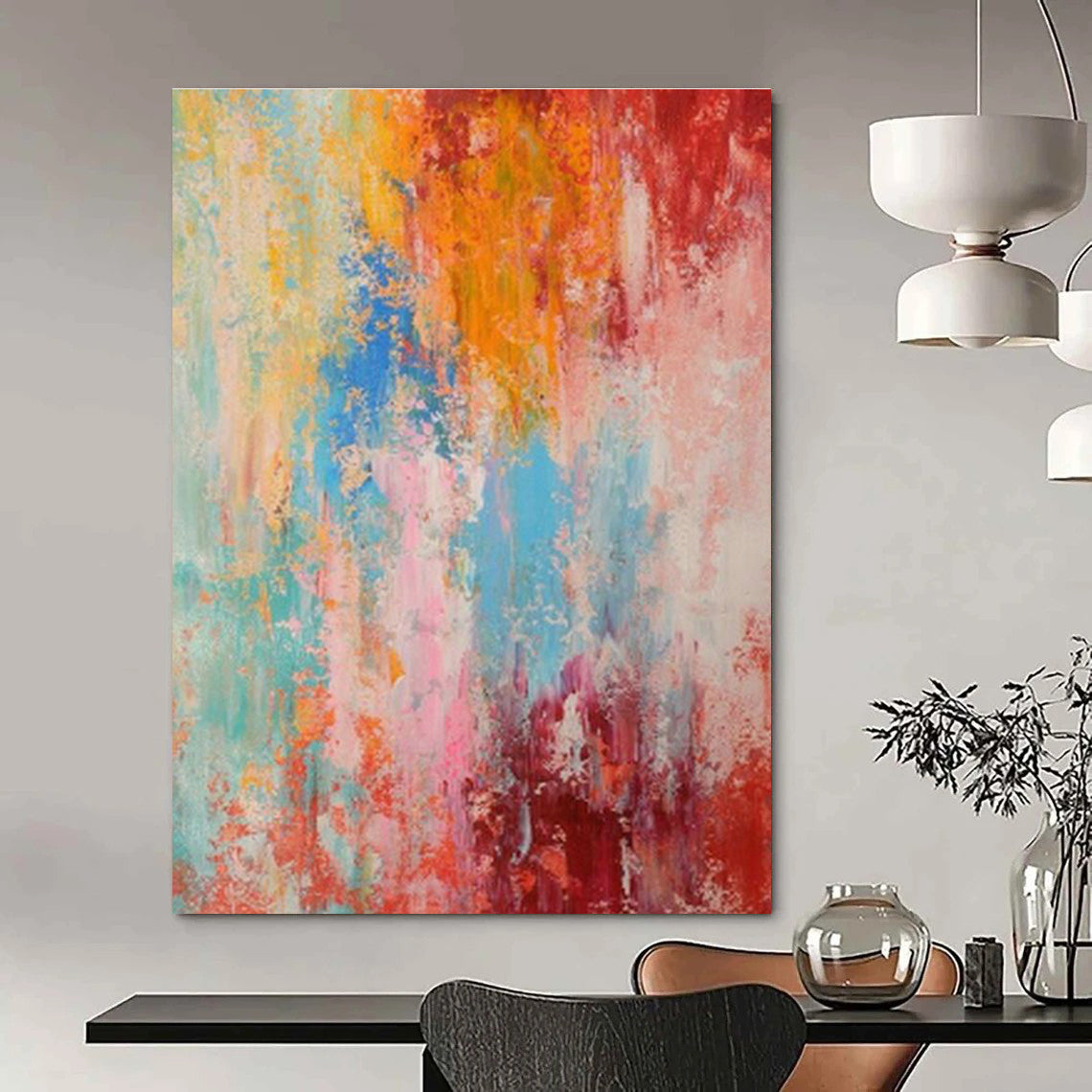 Oversized Customizable Handmade Abstract Painting for Fencing Studios  DLZ0029