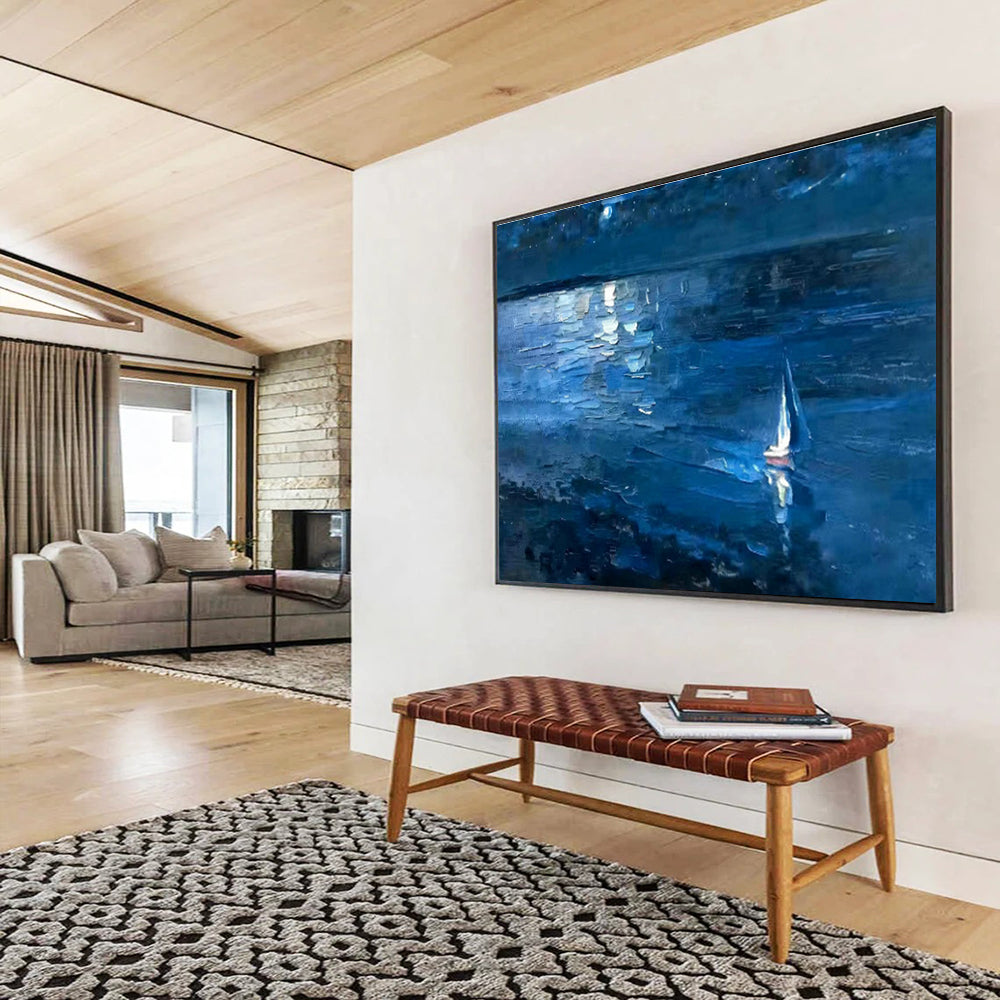 Customizable Yacht-Deck Giant Abstract Hand Painting