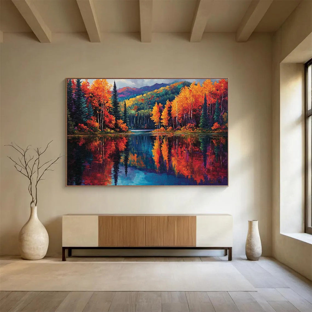 Oversized Custom Abstract Hand Painting for Arctic Tundra Soil Erosion and Stabilization Research Station DLZ3202