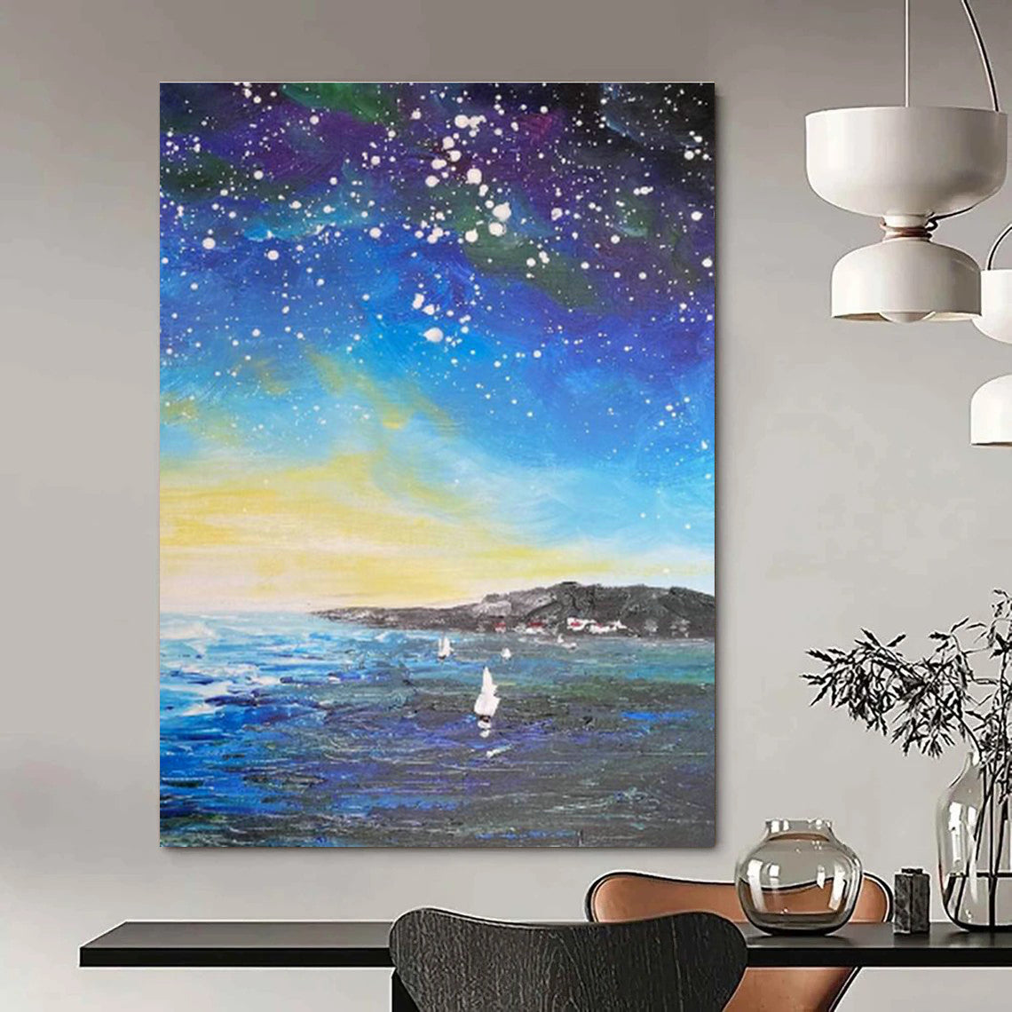 Gigantic Custom Hand-Painted Abstract Art - Galactic Explorations for Space Science Centers  DLZ0347