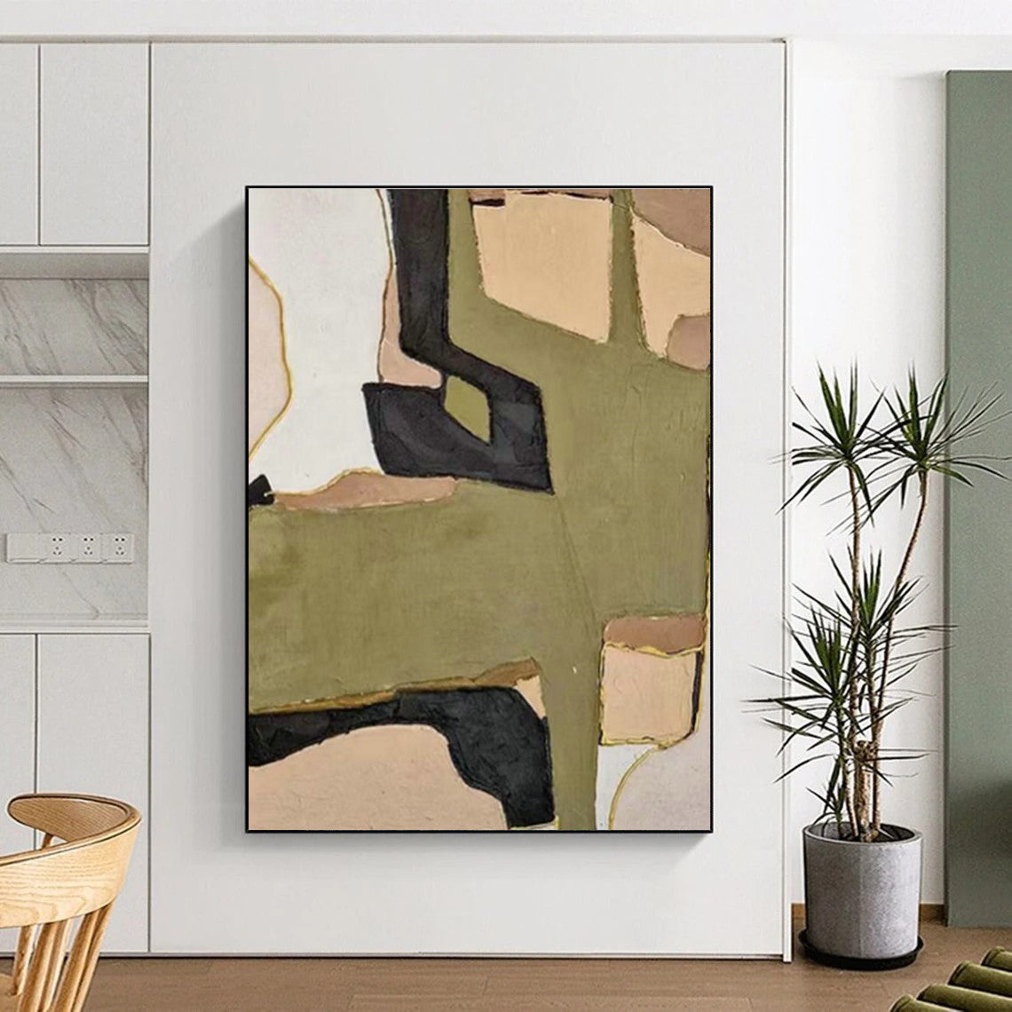 Striking Large Custom Hand-Painted Abstract Art - Artistic Innovation for Robotics Laboratories  DLZ0263