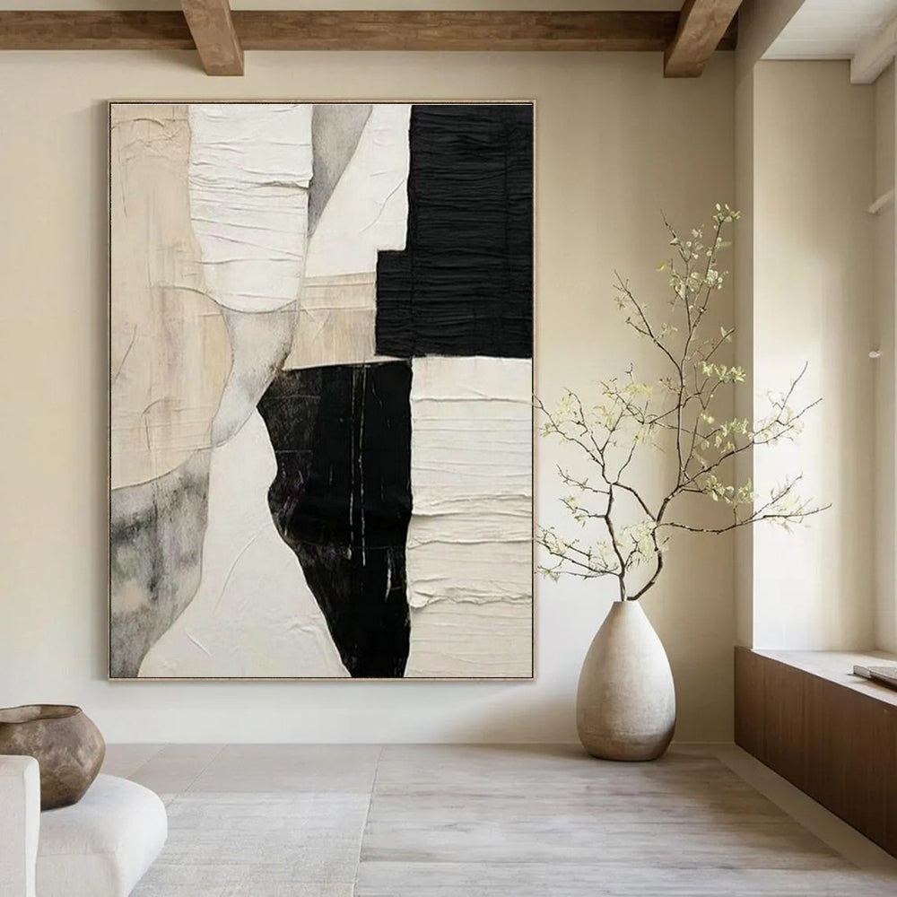 Grandiose Custom Hand-Painted Abstract Canvas - Elegant Touch for Tea Ceremonies Venues  DLZ0250