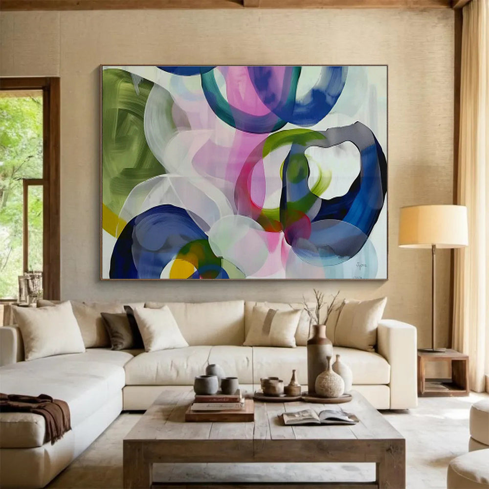Custom Giant Abstract Hand Painting for Space Debris Removal Satellite Assembly Area DLZ2857
