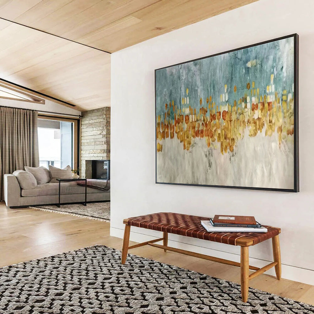 Oversized Hand-Painted Abstract Canvas, Bold Expressive Art for Hotel Lobbies DLZ3225